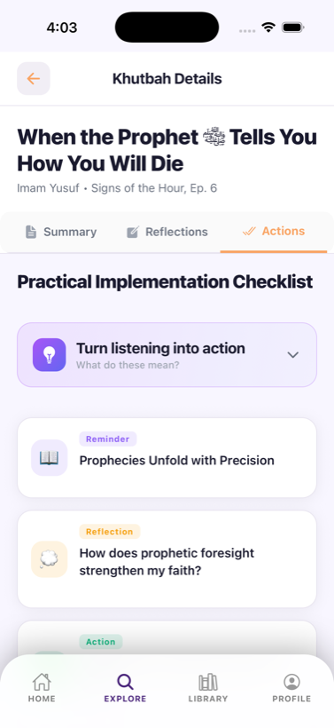 A practical implementation checklist drawn from a khutbah