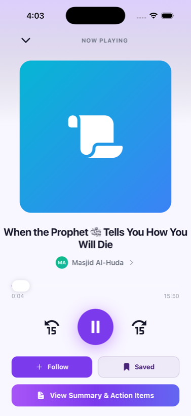 The Bayan player with a khutbah playing